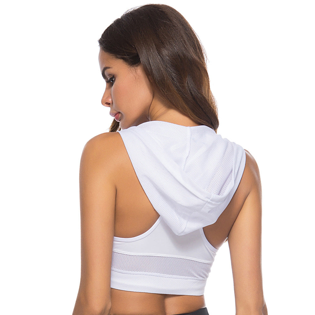 Stylish Hooded Quick-drying running vest for women